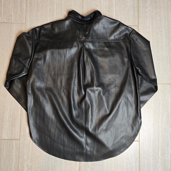 NWT Juicy Couture, Black, Plether Button-Up Jacket Large - Picture 5 of 10